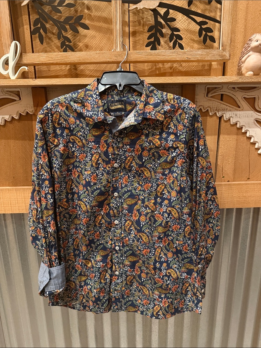 Daniel Cremieux Navy Floral Paisley Long-Sleeve Button-Down